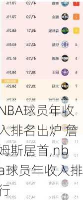 NBA球员年收入排名出炉 詹姆斯居首,nba球员年收入排行