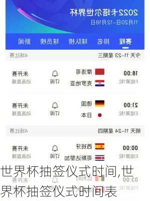 世界杯抽签仪式时间,世界杯抽签仪式时间表