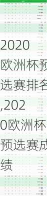 2020欧洲杯预选赛排名,2020欧洲杯预选赛成绩