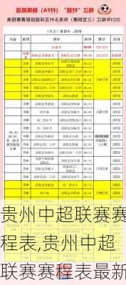 贵州中超联赛赛程表,贵州中超联赛赛程表最新