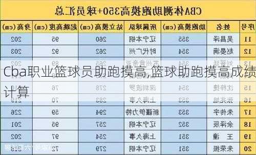 Cba职业篮球员助跑摸高,篮球助跑摸高成绩计算