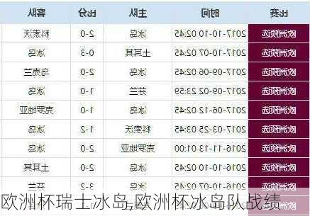 欧洲杯瑞士冰岛,欧洲杯冰岛队战绩