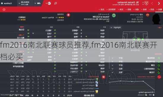 fm2016南北联赛球员推荐,fm2016南北联赛开档必买