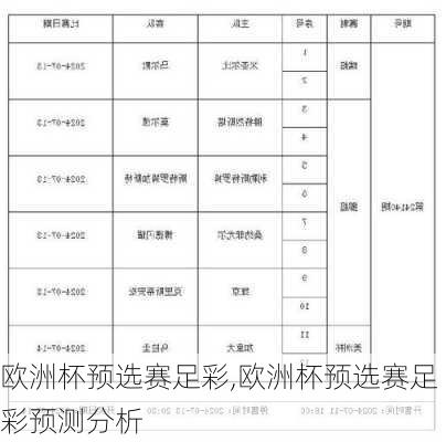 欧洲杯预选赛足彩,欧洲杯预选赛足彩预测分析