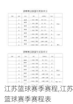 江苏篮球赛季赛程,江苏篮球赛季赛程表