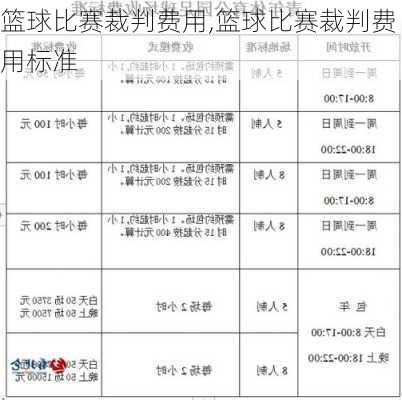 篮球比赛裁判费用,篮球比赛裁判费用标准