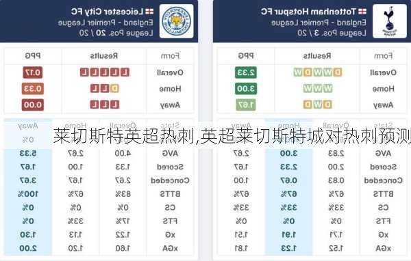 莱切斯特英超热刺,英超莱切斯特城对热刺预测