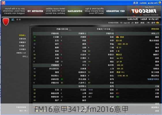 FM16意甲3412,fm2016意甲