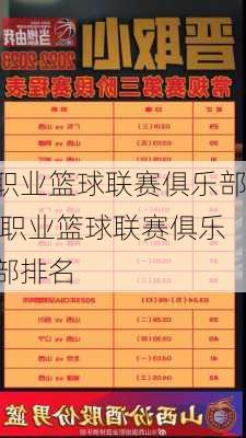 职业篮球联赛俱乐部,职业篮球联赛俱乐部排名