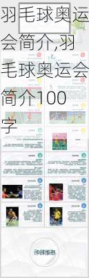 羽毛球奥运会简介,羽毛球奥运会简介100字