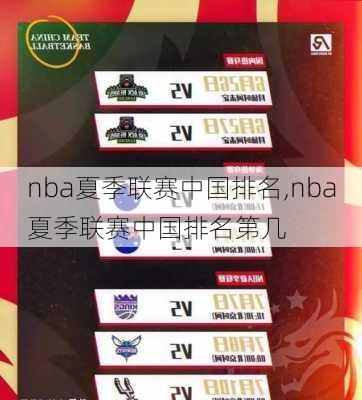 nba夏季联赛中国排名,nba夏季联赛中国排名第几