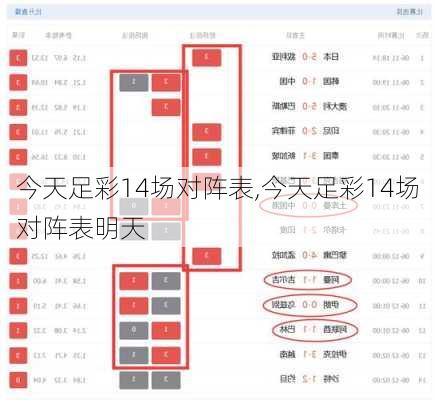 今天足彩14场对阵表,今天足彩14场对阵表明天