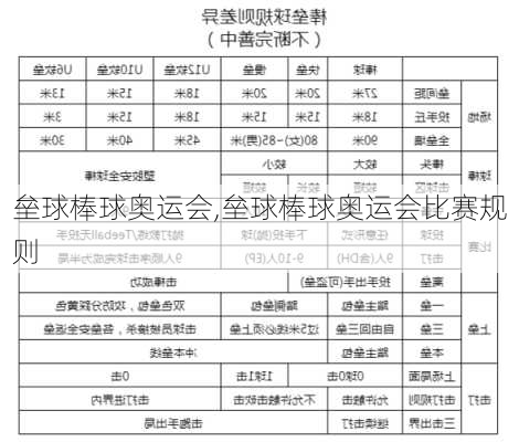 垒球棒球奥运会,垒球棒球奥运会比赛规则