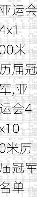 亚运会4x100米历届冠军,亚运会4x100米历届冠军名单