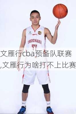 文雁行cba预备队联赛,文雁行为啥打不上比赛