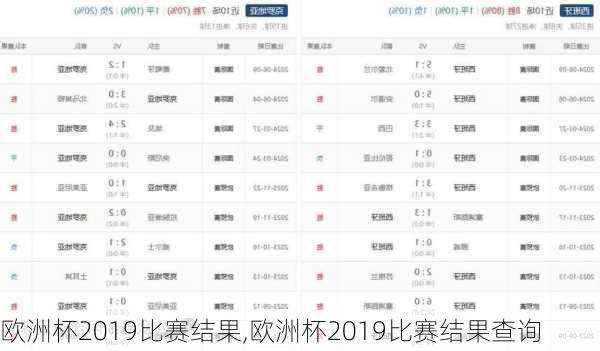 欧洲杯2019比赛结果,欧洲杯2019比赛结果查询