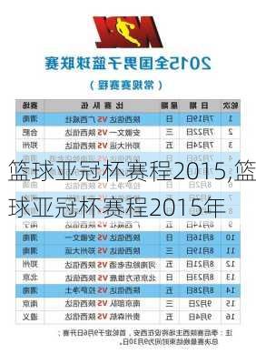 篮球亚冠杯赛程2015,篮球亚冠杯赛程2015年