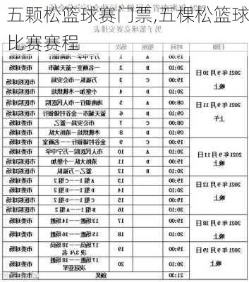 五颗松篮球赛门票,五棵松篮球比赛赛程