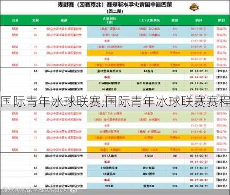 国际青年冰球联赛,国际青年冰球联赛赛程