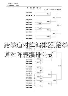 跆拳道对阵编排器,跆拳道对阵表编排公式