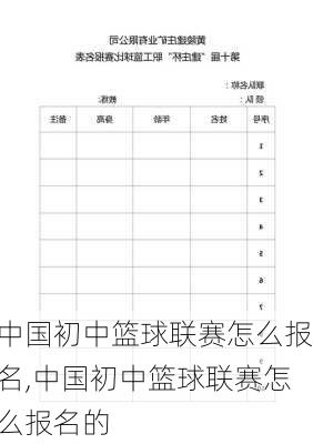 中国初中篮球联赛怎么报名,中国初中篮球联赛怎么报名的