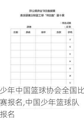 少年中国篮球协会全国比赛报名,中国少年篮球队报名