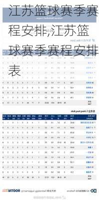 江苏篮球赛季赛程安排,江苏篮球赛季赛程安排表