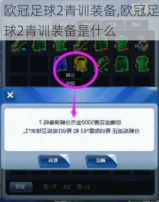 欧冠足球2青训装备,欧冠足球2青训装备是什么