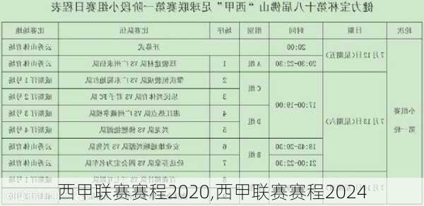 西甲联赛赛程2020,西甲联赛赛程2024