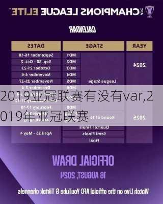 2019亚冠联赛有没有var,2019年亚冠联赛