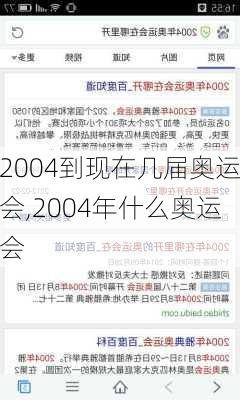 2004到现在几届奥运会,2004年什么奥运会