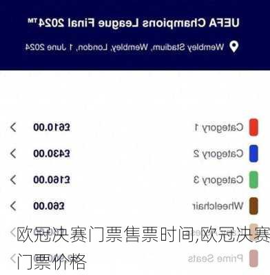欧冠决赛门票售票时间,欧冠决赛门票价格