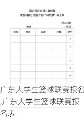 广东大学生篮球联赛报名,广东大学生篮球联赛报名表