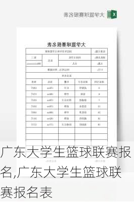 广东大学生篮球联赛报名,广东大学生篮球联赛报名表