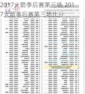 2017火箭季后赛第三场,2017火箭季后赛第三场比分