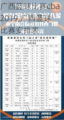 广西篮球比赛cba2019,广西篮球比赛安排表