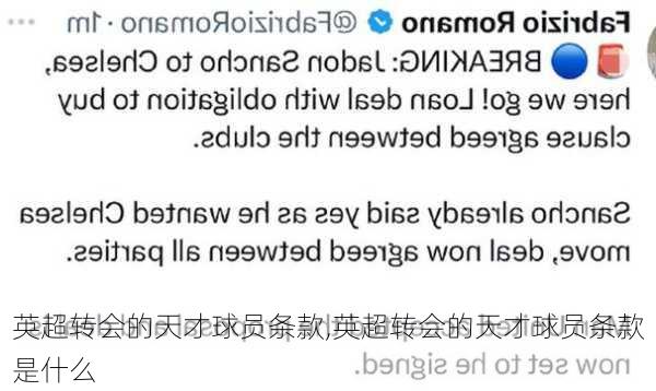 英超转会的天才球员条款,英超转会的天才球员条款是什么