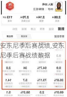 安东尼季后赛战绩,安东尼季后赛战绩数据