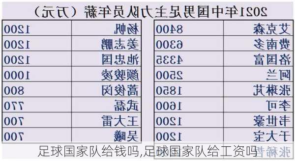 足球国家队给钱吗,足球国家队给工资吗