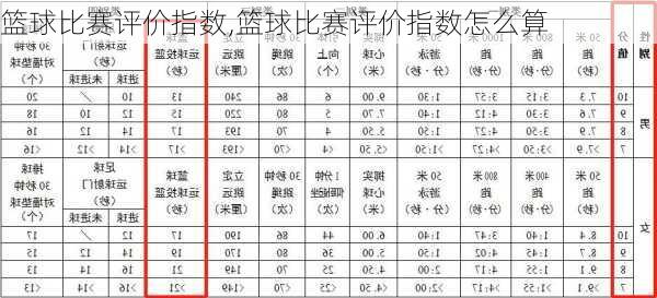 篮球比赛评价指数,篮球比赛评价指数怎么算