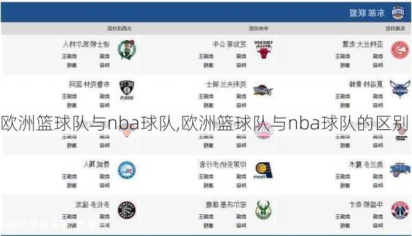 欧洲篮球队与nba球队,欧洲篮球队与nba球队的区别