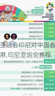 亚运会印尼对中国香港,印尼亚运会赛程