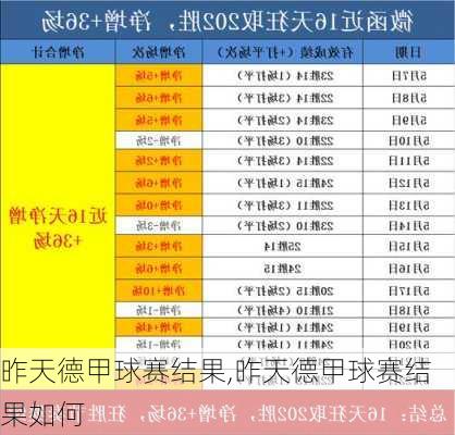 昨天德甲球赛结果,昨天德甲球赛结果如何