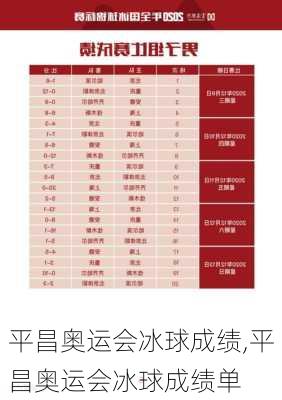 平昌奥运会冰球成绩,平昌奥运会冰球成绩单