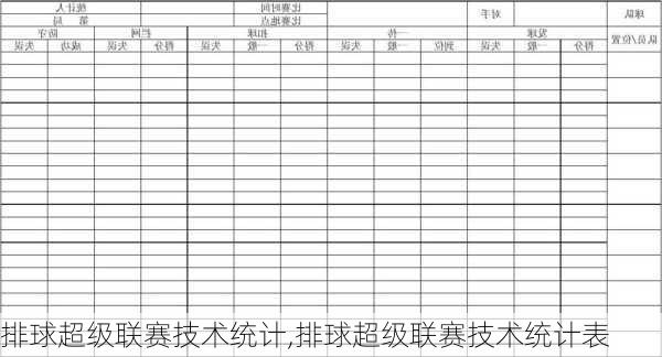 排球超级联赛技术统计,排球超级联赛技术统计表