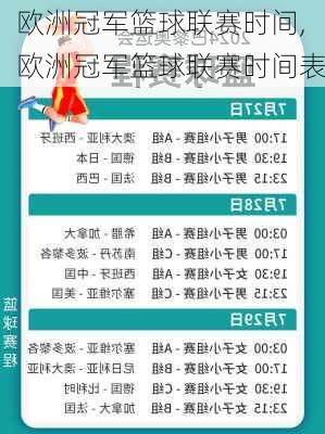 欧洲冠军篮球联赛时间,欧洲冠军篮球联赛时间表