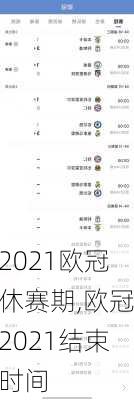 2021欧冠休赛期,欧冠2021结束时间