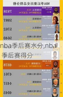 nba季后赛水分,nba 季后赛得分