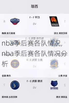 nba季后赛各队情况,nba季后赛各队情况分析