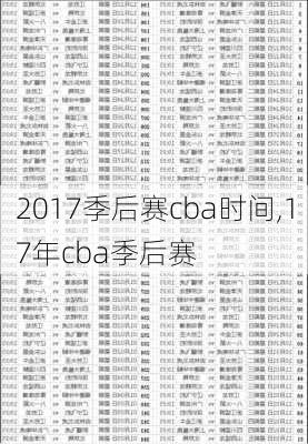 2017季后赛cba时间,17年cba季后赛